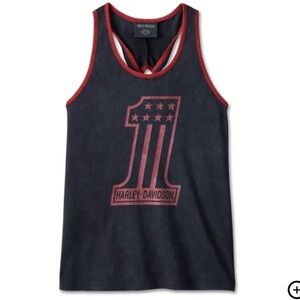 Harley-Davidson Women's National Anthem Twist Back Tank - Black Beauty - 2XL